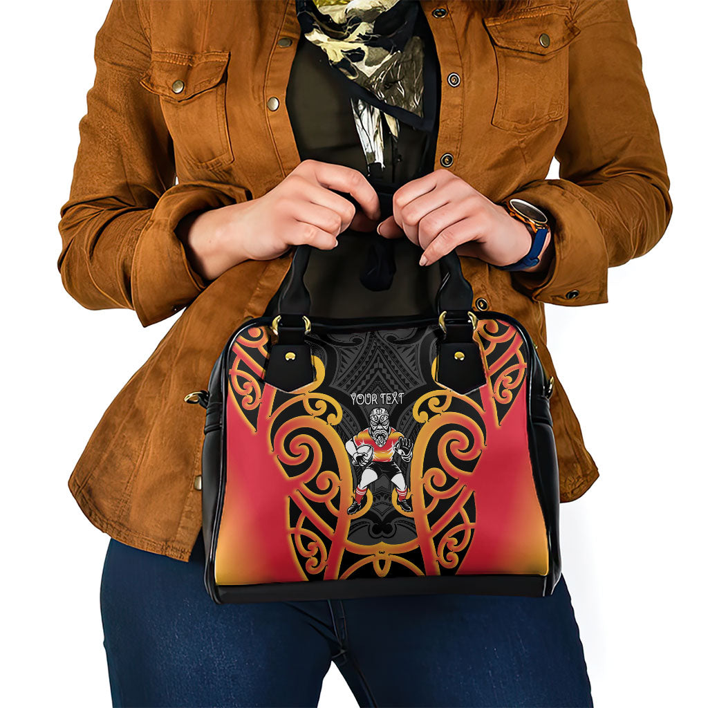 Waikato Custom Rugby New Zealand Shoulder Handbag Aotearoa Maori Pukana Tiki Mascot