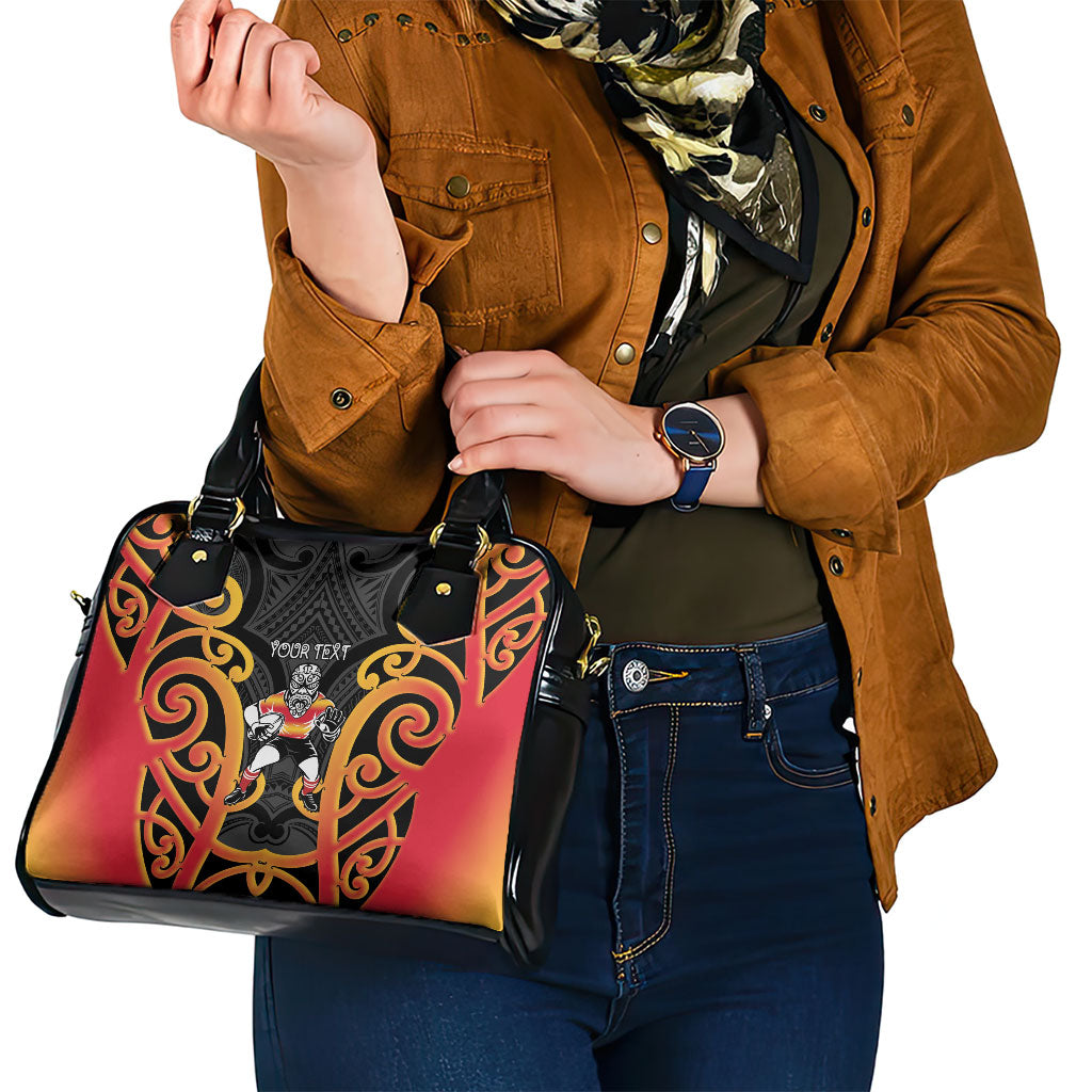 Waikato Custom Rugby New Zealand Shoulder Handbag Aotearoa Maori Pukana Tiki Mascot