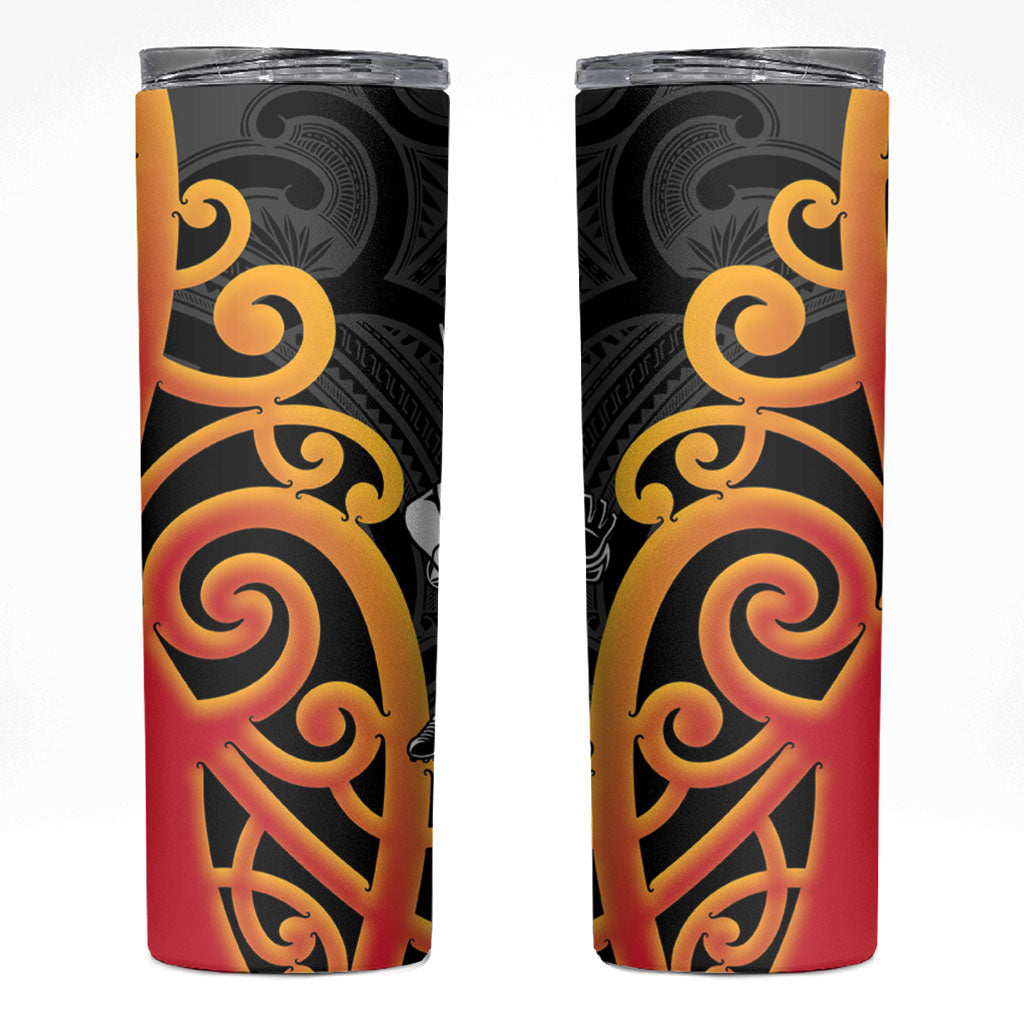 Waikato Rugby New Zealand Skinny Tumbler Aotearoa Maori Pukana Tiki Mascot