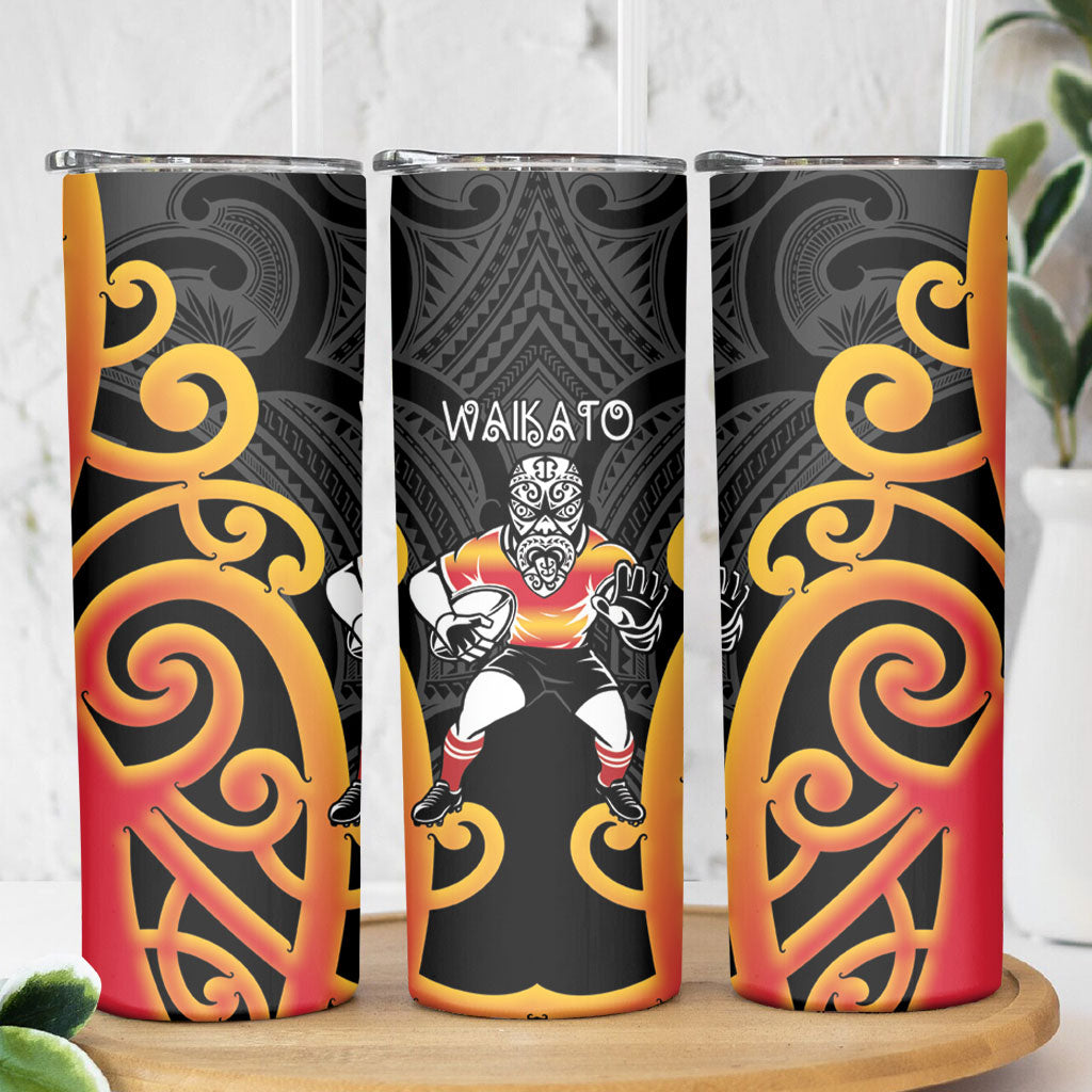 Waikato Rugby New Zealand Skinny Tumbler Aotearoa Maori Pukana Tiki Mascot