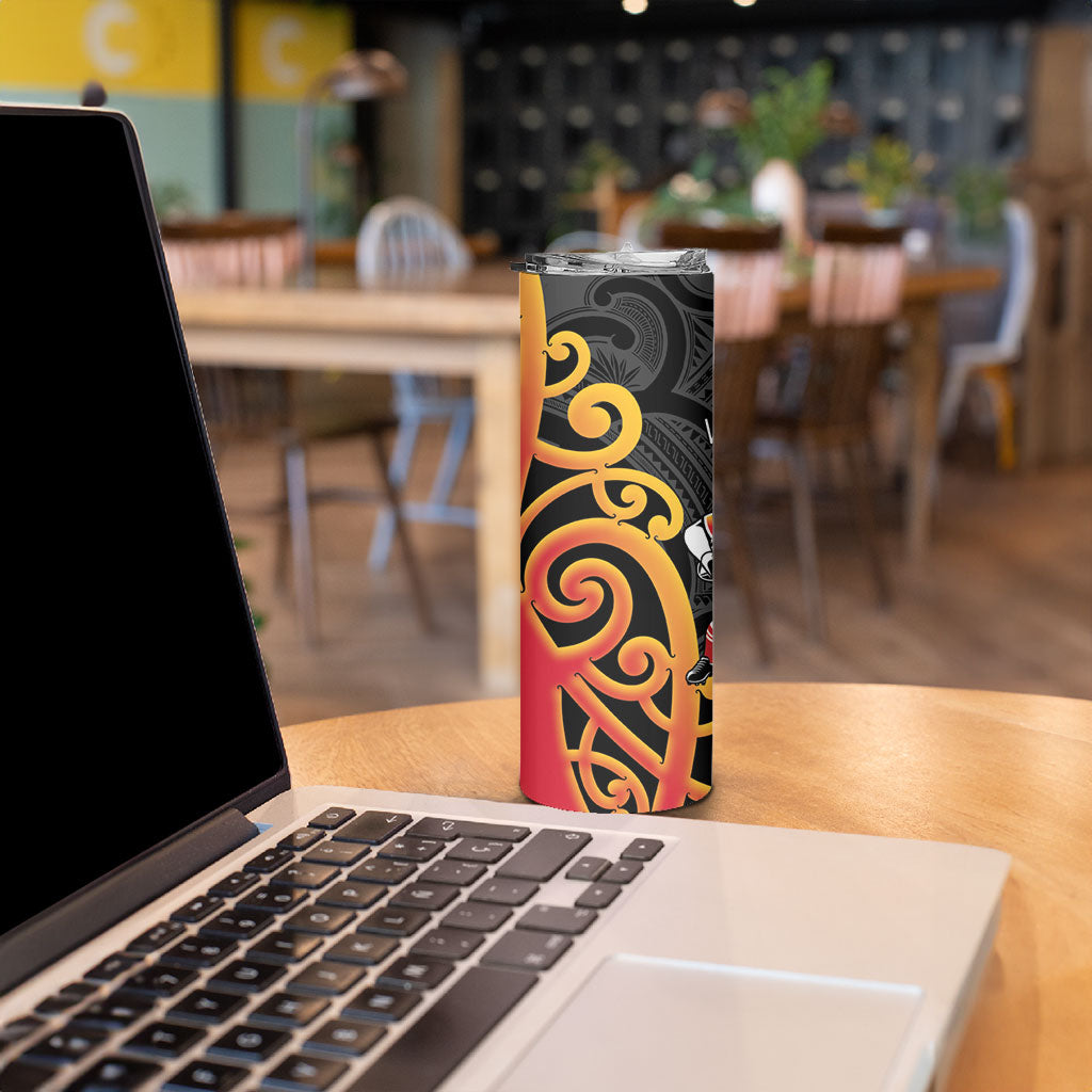 Waikato Rugby New Zealand Skinny Tumbler Aotearoa Maori Pukana Tiki Mascot