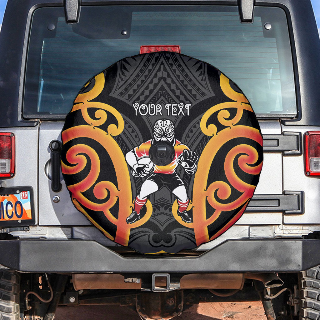 Waikato Custom Rugby New Zealand Spare Tire Cover Aotearoa Maori Pukana Tiki Mascot