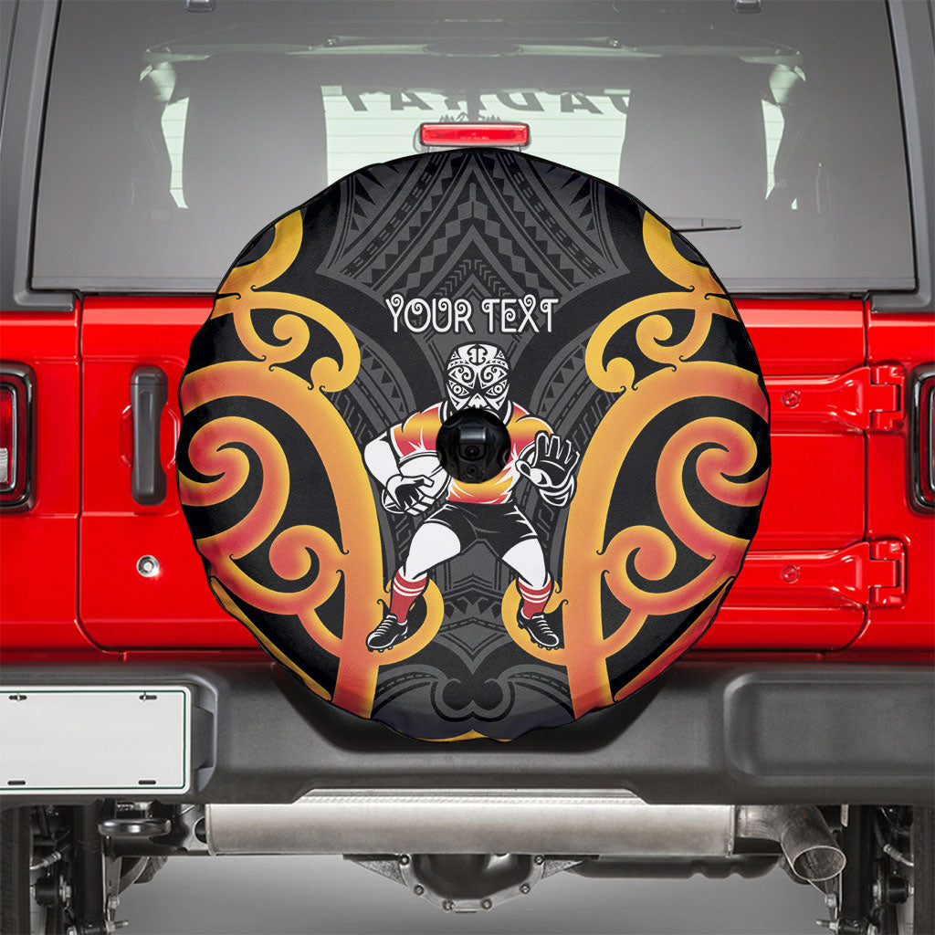 Waikato Custom Rugby New Zealand Spare Tire Cover Aotearoa Maori Pukana Tiki Mascot