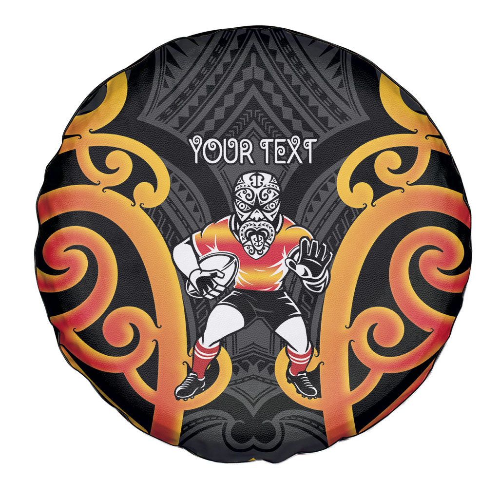 Waikato Custom Rugby New Zealand Spare Tire Cover Aotearoa Maori Pukana Tiki Mascot