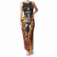 Waikato Custom Rugby New Zealand Tank Maxi Dress Aotearoa Maori Pukana Tiki Mascot