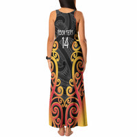 Waikato Custom Rugby New Zealand Tank Maxi Dress Aotearoa Maori Pukana Tiki Mascot