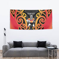 Waikato Custom Rugby New Zealand Tapestry Aotearoa Maori Pukana Tiki Mascot
