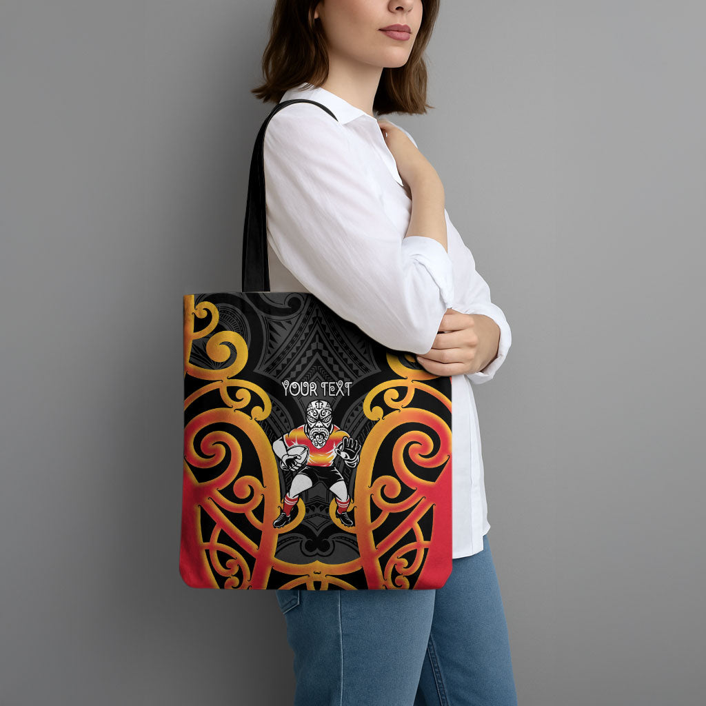 Waikato Custom Rugby New Zealand Tote Bag Aotearoa Maori Pukana Tiki Mascot