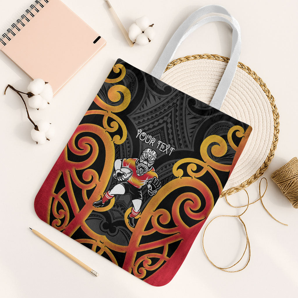 Waikato Custom Rugby New Zealand Tote Bag Aotearoa Maori Pukana Tiki Mascot