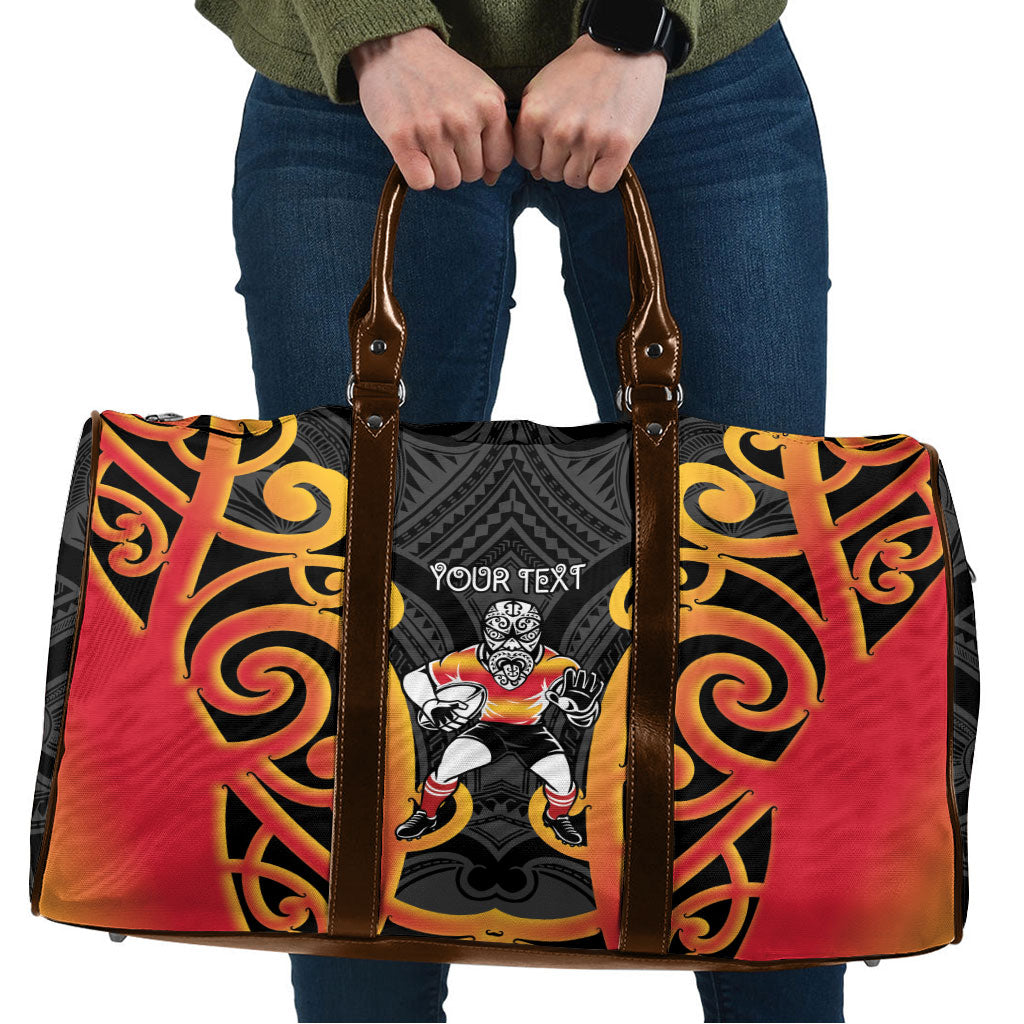 Waikato Custom Rugby New Zealand Travel Bag Aotearoa Maori Pukana Tiki Mascot