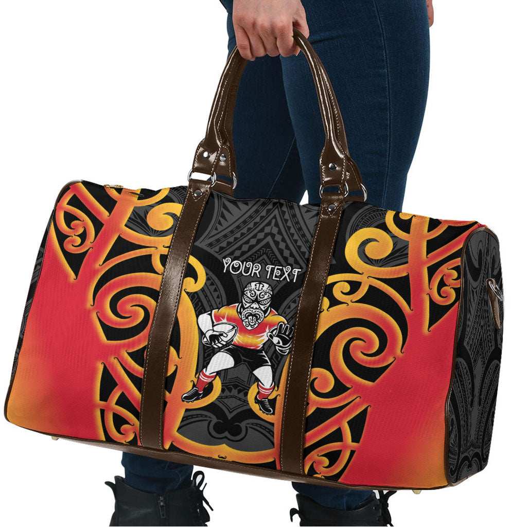 Waikato Custom Rugby New Zealand Travel Bag Aotearoa Maori Pukana Tiki Mascot
