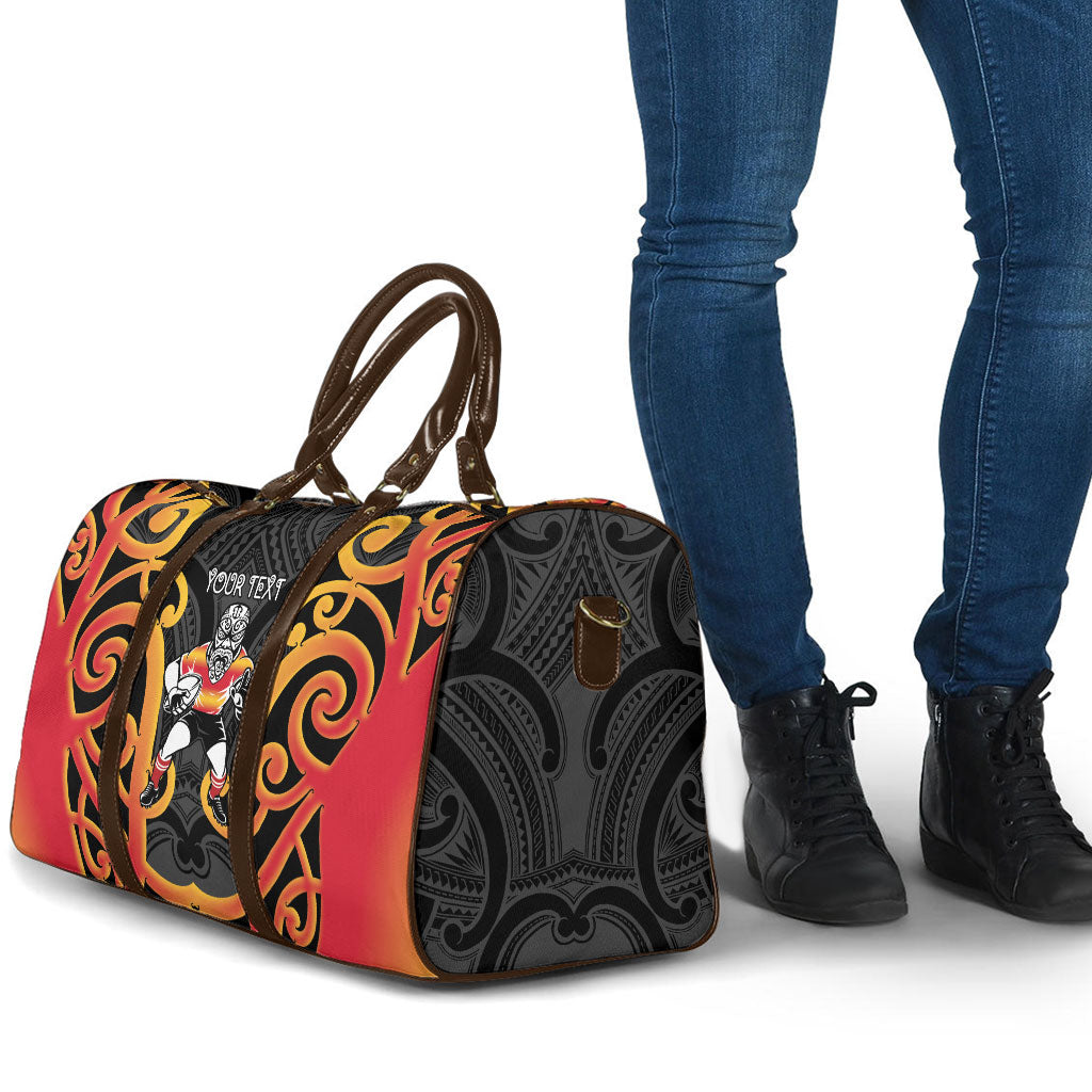 Waikato Custom Rugby New Zealand Travel Bag Aotearoa Maori Pukana Tiki Mascot