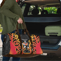 Waikato Custom Rugby New Zealand Travel Bag Aotearoa Maori Pukana Tiki Mascot