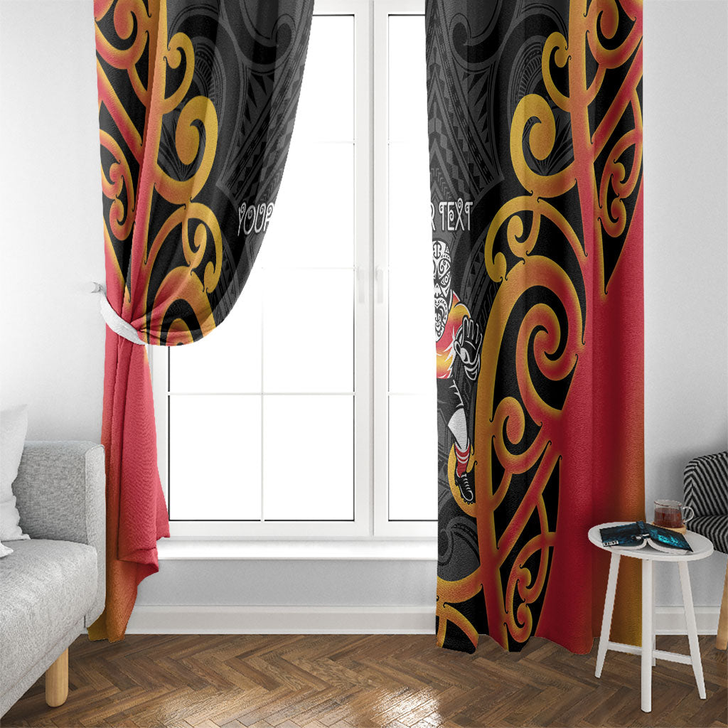 Waikato Custom Rugby New Zealand Window Curtain Aotearoa Maori Pukana Tiki Mascot