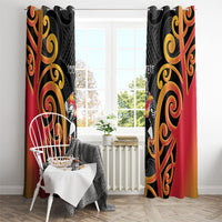Waikato Custom Rugby New Zealand Window Curtain Aotearoa Maori Pukana Tiki Mascot