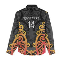 Waikato Custom Rugby New Zealand Women Casual Shirt Aotearoa Maori Pukana Tiki Mascot