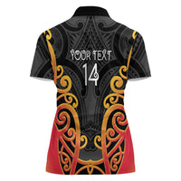 Waikato Custom Rugby New Zealand Women Polo Shirt Aotearoa Maori Pukana Tiki Mascot