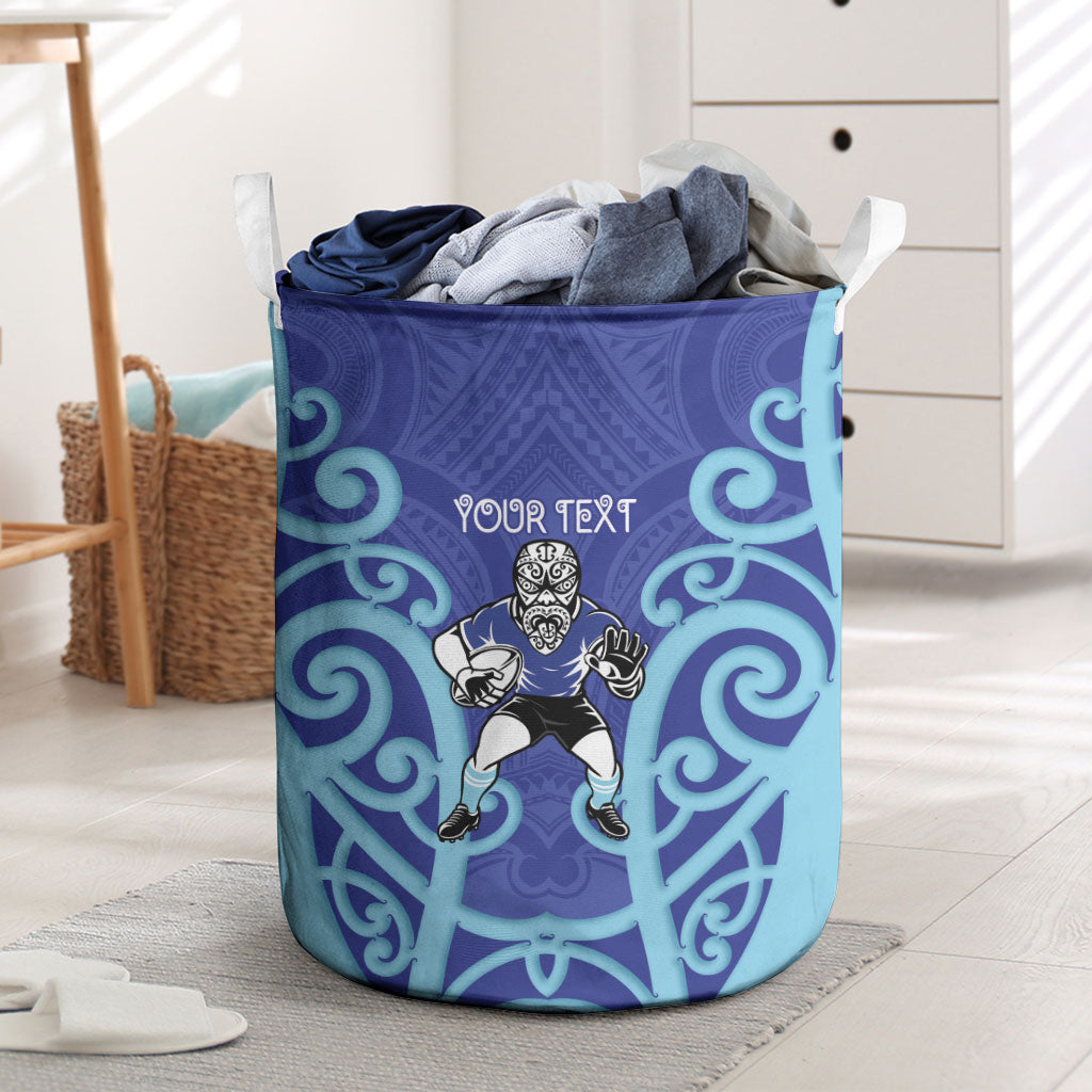 Northland Custom Rugby New Zealand Laundry Basket Aotearoa Maori Pukana Tiki Mascot