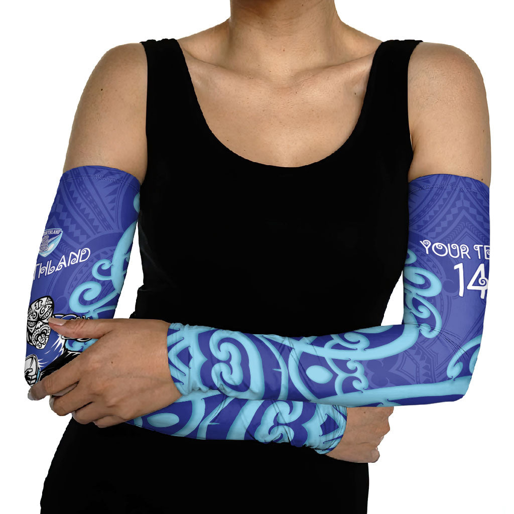 Northland Custom Rugby New Zealand Arm Sleeves Aotearoa Maori Pukana Tiki Mascot