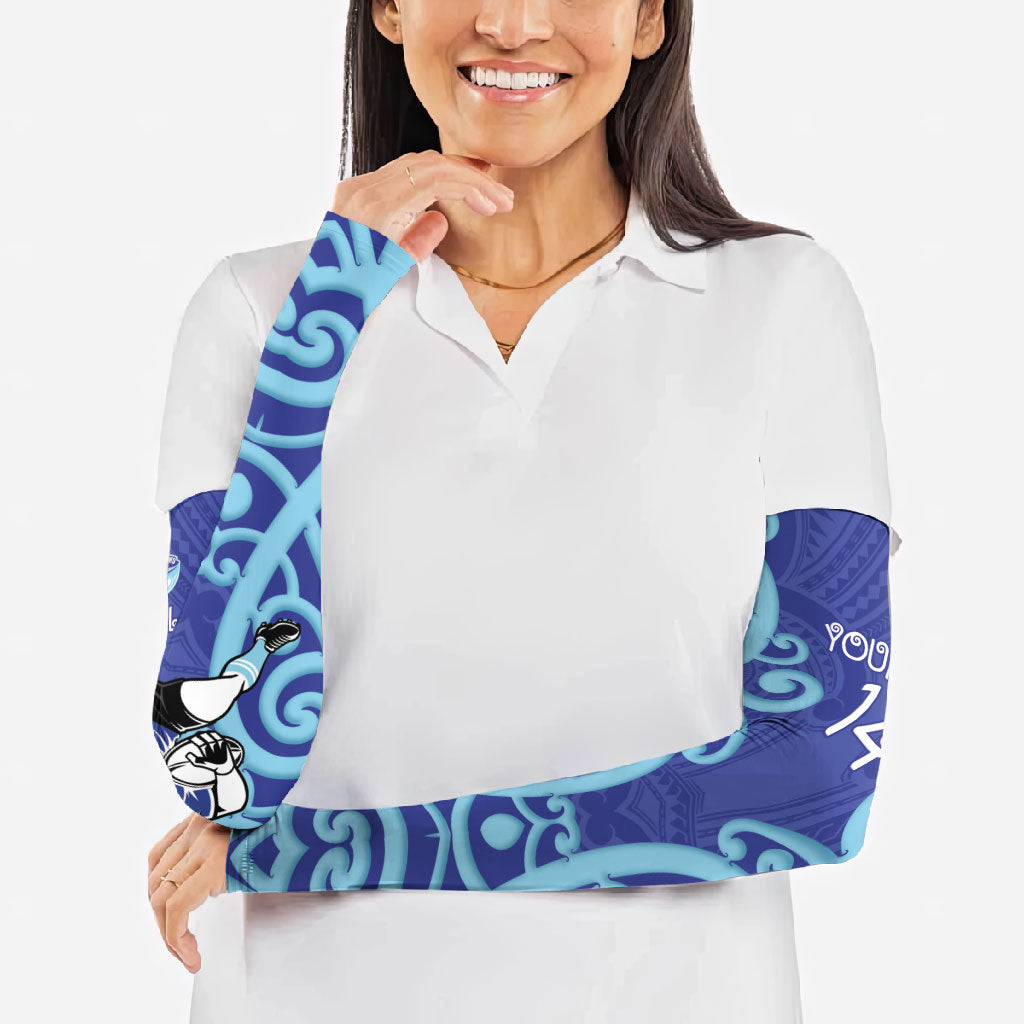 Northland Custom Rugby New Zealand Arm Sleeves Aotearoa Maori Pukana Tiki Mascot