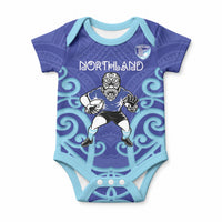 Northland Custom Rugby New Zealand Baby Onesie Aotearoa Maori Pukana Tiki Mascot
