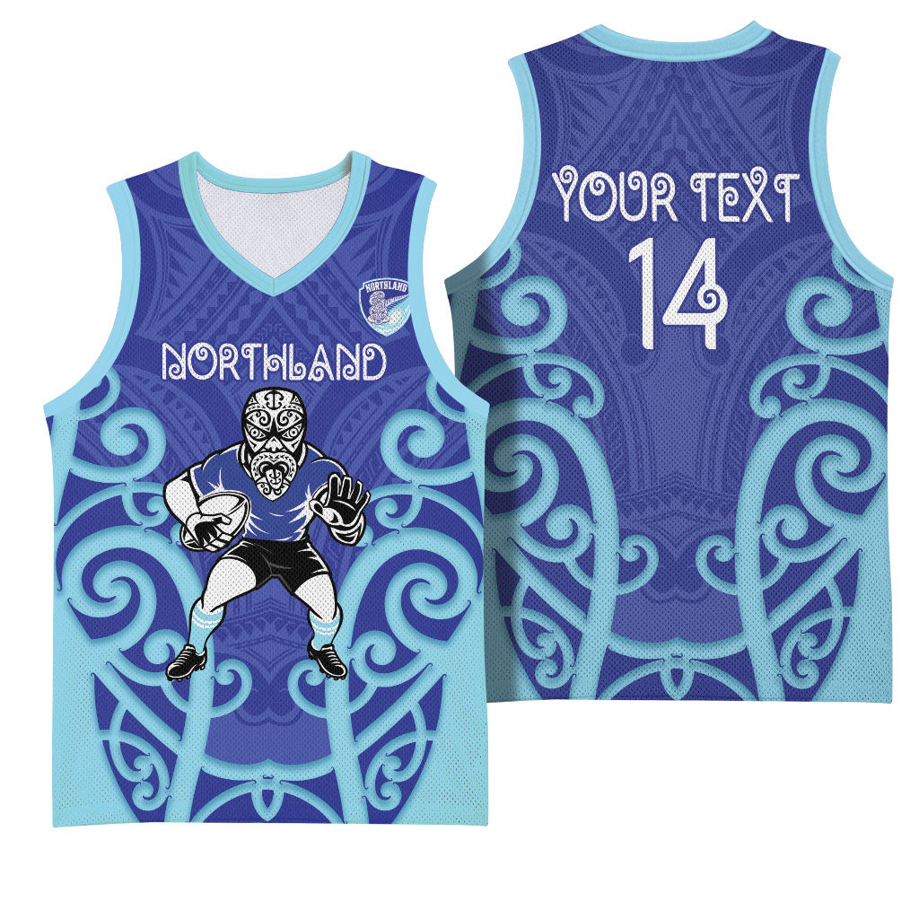 Northland Custom Rugby New Zealand Basketball Jersey Aotearoa Maori Pukana Tiki Mascot