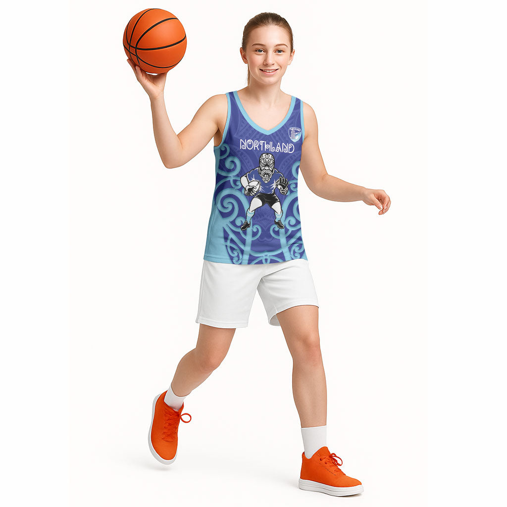 Northland Custom Rugby New Zealand Basketball Jersey Aotearoa Maori Pukana Tiki Mascot