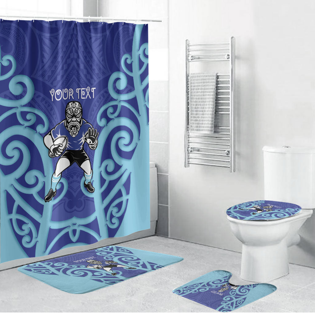 Northland Custom Rugby New Zealand Bathroom Set Aotearoa Maori Pukana Tiki Mascot