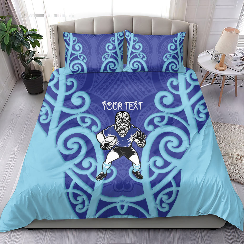 Northland Custom Rugby New Zealand Bedding Set Aotearoa Maori Pukana Tiki Mascot