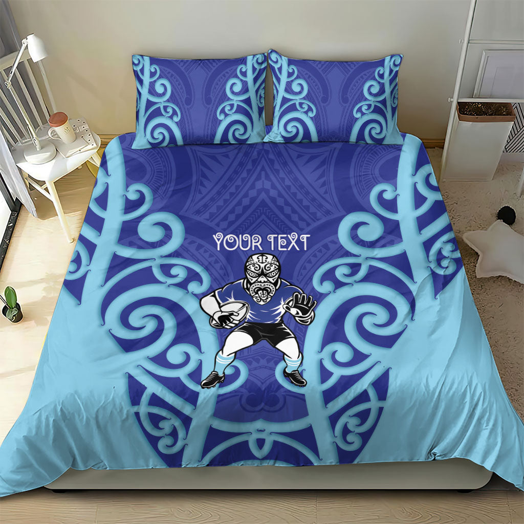 Northland Custom Rugby New Zealand Bedding Set Aotearoa Maori Pukana Tiki Mascot