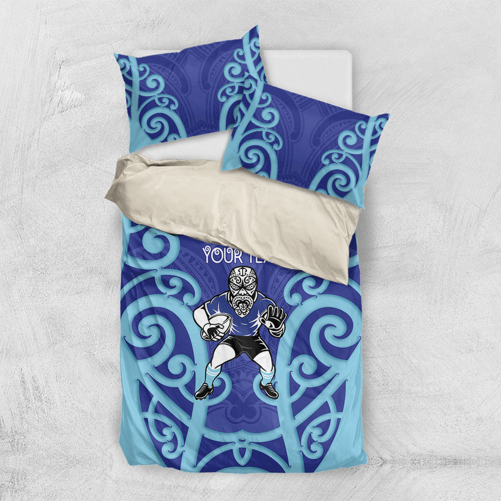 Northland Custom Rugby New Zealand Bedding Set Aotearoa Maori Pukana Tiki Mascot