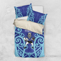 Northland Custom Rugby New Zealand Bedding Set Aotearoa Maori Pukana Tiki Mascot