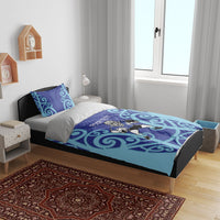 Northland Custom Rugby New Zealand Bedding Set Aotearoa Maori Pukana Tiki Mascot