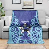 Northland Custom Rugby New Zealand Blanket Aotearoa Maori Pukana Tiki Mascot