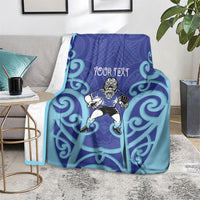 Northland Custom Rugby New Zealand Blanket Aotearoa Maori Pukana Tiki Mascot