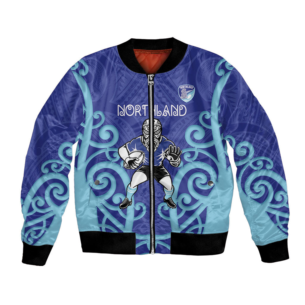 Northland Custom Rugby New Zealand Bomber Jacket Aotearoa Maori Pukana Tiki Mascot