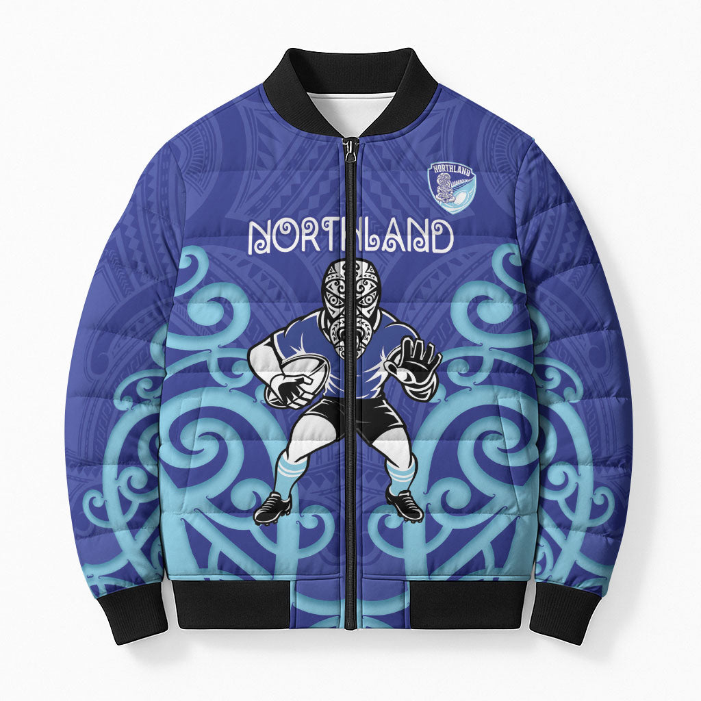 Northland Custom Rugby New Zealand Bomber Puffer Jacket Aotearoa Maori Pukana Tiki Mascot