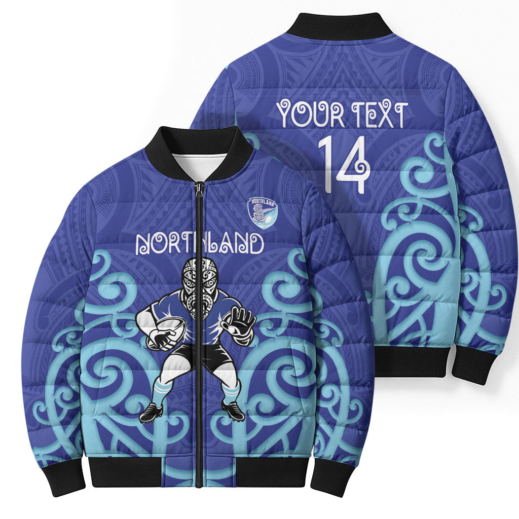 Northland Custom Rugby New Zealand Bomber Puffer Jacket Aotearoa Maori Pukana Tiki Mascot