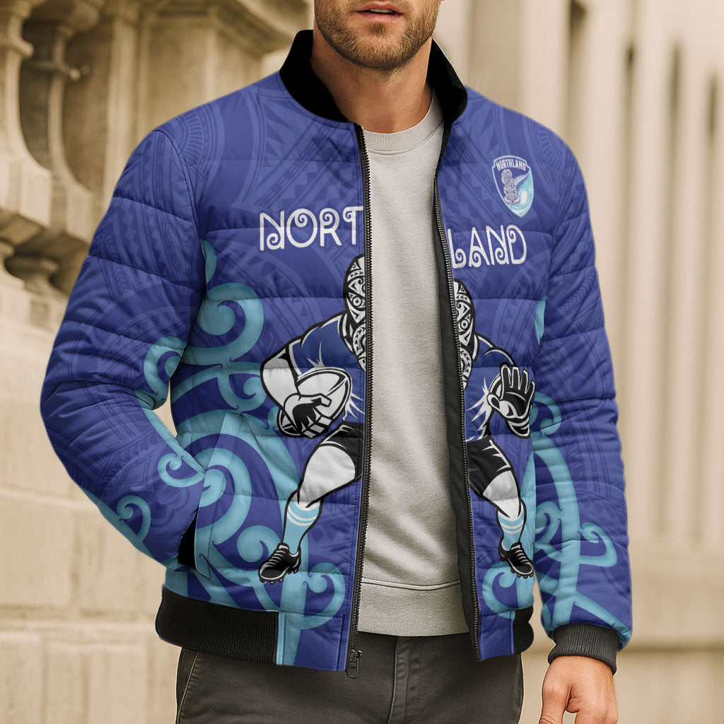 Northland Custom Rugby New Zealand Bomber Puffer Jacket Aotearoa Maori Pukana Tiki Mascot