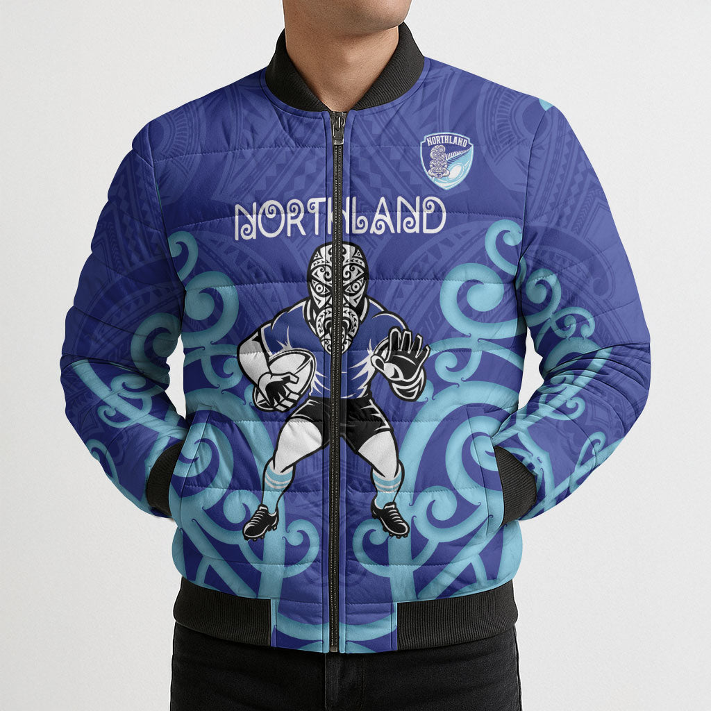 Northland Custom Rugby New Zealand Bomber Puffer Jacket Aotearoa Maori Pukana Tiki Mascot