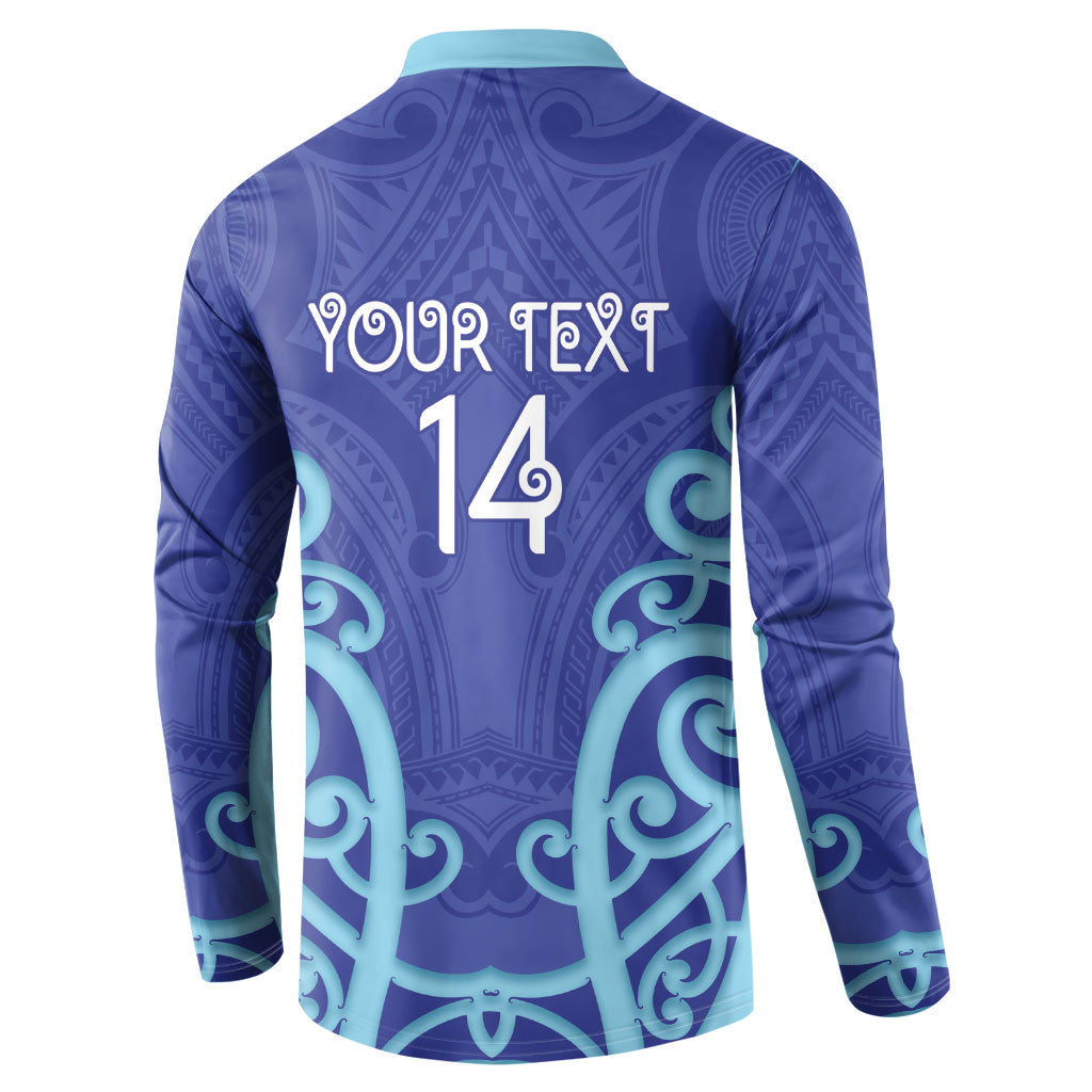 Northland Custom Rugby New Zealand Button Sweatshirt Aotearoa Maori Pukana Tiki Mascot