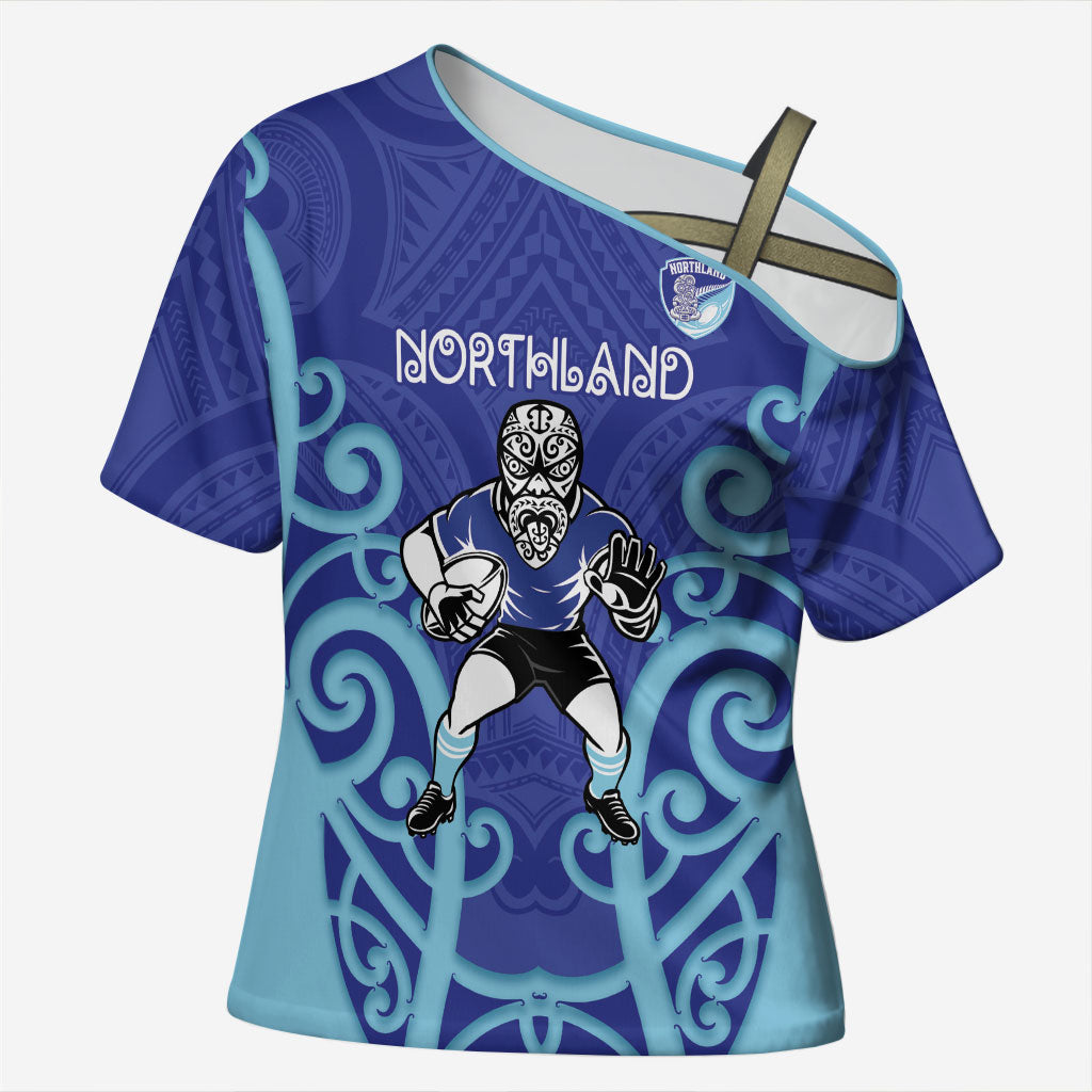 Northland Custom Rugby New Zealand Cross Shoulder Shirt Aotearoa Maori Pukana Tiki Mascot
