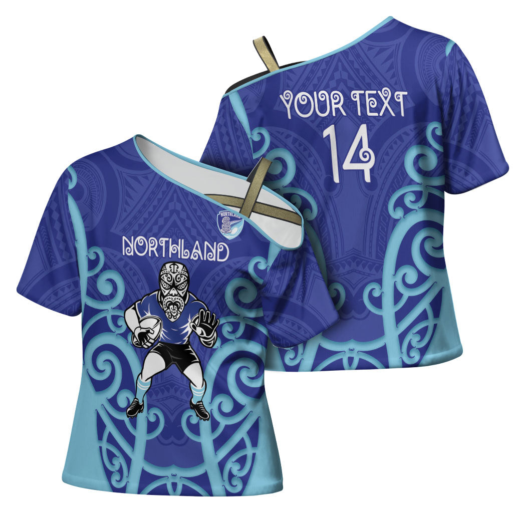 Northland Custom Rugby New Zealand Cross Shoulder Shirt Aotearoa Maori Pukana Tiki Mascot