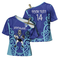 Northland Custom Rugby New Zealand Cross Shoulder Shirt Aotearoa Maori Pukana Tiki Mascot