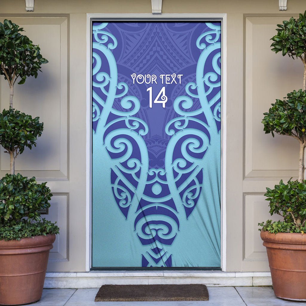 Northland Custom Rugby New Zealand Door Cover Aotearoa Maori Pukana Tiki Mascot