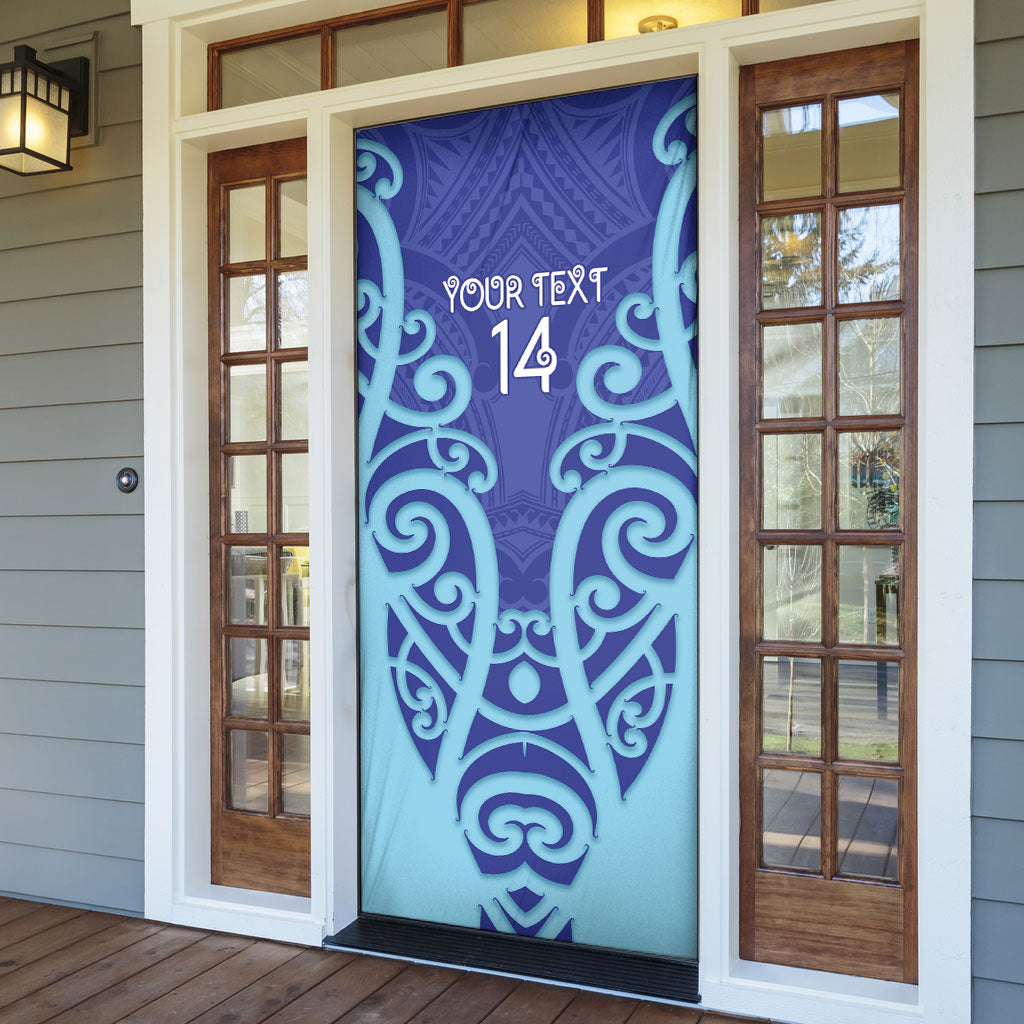 Northland Custom Rugby New Zealand Door Cover Aotearoa Maori Pukana Tiki Mascot
