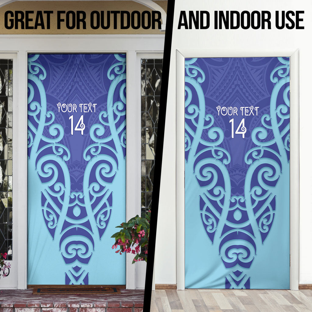 Northland Custom Rugby New Zealand Door Cover Aotearoa Maori Pukana Tiki Mascot