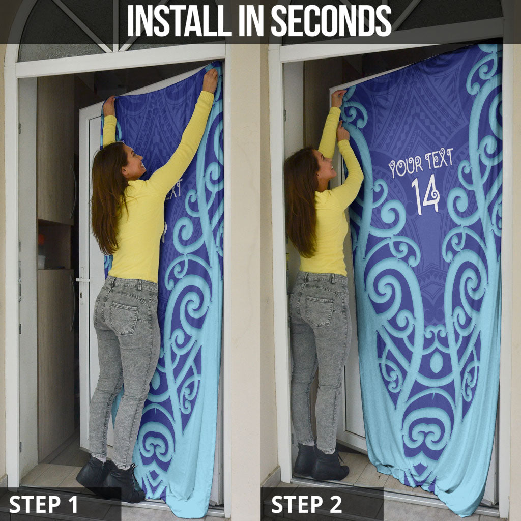 Northland Custom Rugby New Zealand Door Cover Aotearoa Maori Pukana Tiki Mascot
