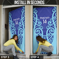 Northland Custom Rugby New Zealand Door Cover Aotearoa Maori Pukana Tiki Mascot