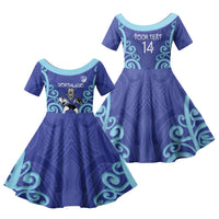 Northland Custom Rugby New Zealand Family Matching Off Shoulder Maxi Dress and Hawaiian Shirt Aotearoa Maori Pukana Tiki Mascot